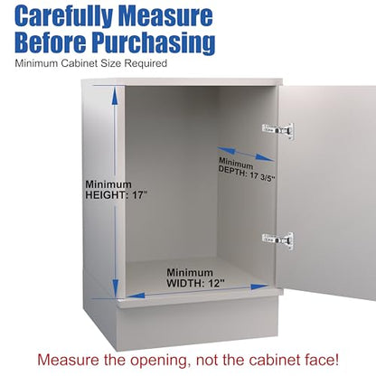 JOWBOOW Pull Out Trash Can Under Cabinet, Adjustable Cabinet Trash Can Pull Out Kit Under Sink Slide Out Shelf(Bin Not Included), Fits Min. 12" Opening Cabinet