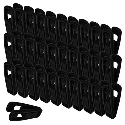 60 Pcs Black Velvet Hanger Clips, Non-Slip Flocked Pants Finger Clips for Flocking Hangers, Closet Organizers for Pants, Skirts, Socks, Ties, Scarves