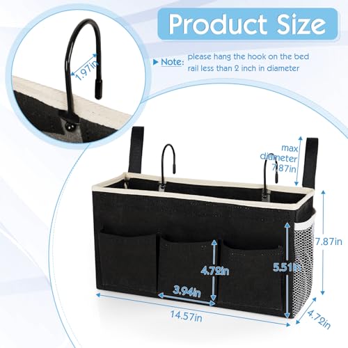 Bedside Caddy Bedside Storage Bag for Headboards/Bunk Bed - color: New Black