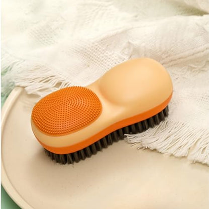 Two-Sided Laundry Stain Remover Brush, Yellow - color: Yellow