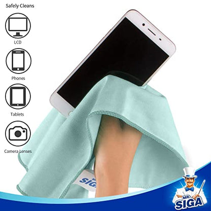 MR.SIGA Ultra Fine Microfiber Cloths for Glass, Pack of 18, 35 x 40 cm 13.7" x 15.7" - size: 18 Pack-13.7 X 15.7 inch