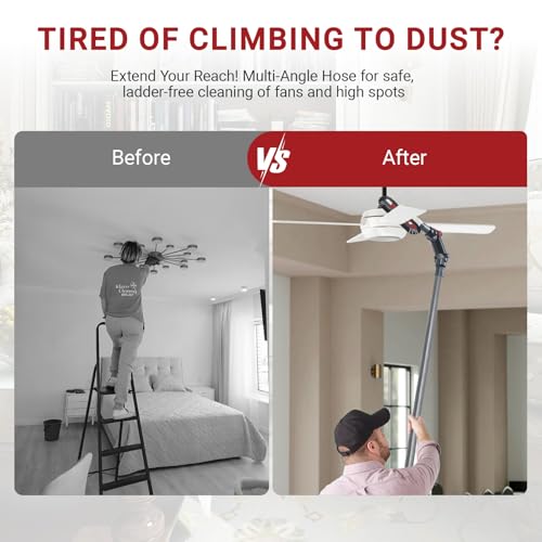 EZ SPARES 32mm Multi-Angle Dusting Brush Kit, 180° Locking, 35mm Adapter - color: Black