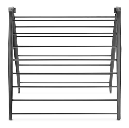 Whitmor Spacemaker Folding Drying Rack, Indoor Clothes Organizer with Patent-Pending Design, Space Saving, 6" L x 26" W x 51.5" H, Black - color: Black