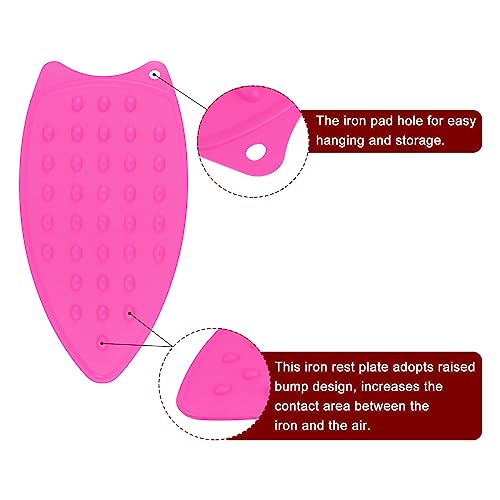 HARFINGTON Silicone Iron Rest Pad, Multipurpose Iron Hot Resistant Mat Iron Rest Plate for Ironing Board Hot Heat Resistant Steam Compact Mat, Fuchsia - color: Fuchsia
