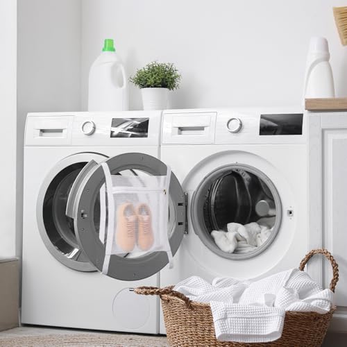 Shoe Dryer Bag, Mingting Large Wash Dry Net Bag 15.7x15.7 Inch for Sneaker Shoes Laundry Dryer Bags with Zipper and Strap for Most Dryers Door,White(1 Pack) - style: 1 Pack Shoe Dryer Bag
