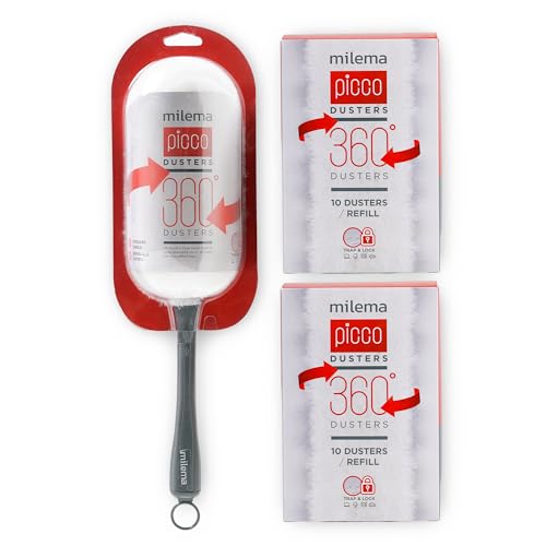 milema Picco 360 Double-Sided Duster, White, 1 Short Handle, 23 Refills - size: 1 short handle, 23 refills