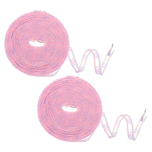 uxcell 2pcs Windproof Clothesline, 10M 33ft Plastic Non-Slip Clothes Drying Rope Portable Travel Clothesline for Courtyard Outdoor Laundry Camping, Purple - color: Purple, size: 32.8ft