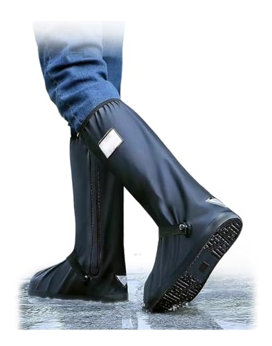 Waterproof Shoe Covers for Rain, Outdoor Cycling Non-Slip Rain Boots Covers Foldable Reusable Overshoes with Reflector for Women & Men