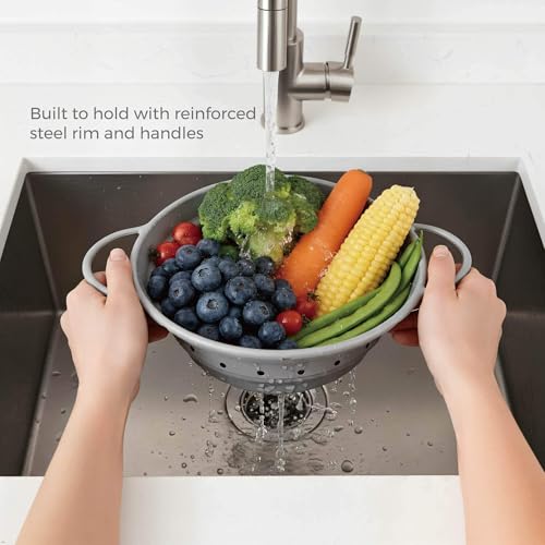 2‑Quart Silicone Collapsible Colander & Kitchen Collapsible Strainer - size: 2-Quart