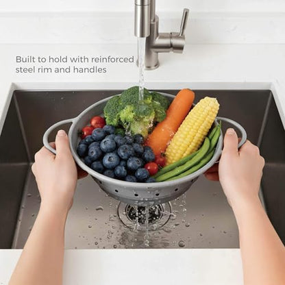 2‑Quart Silicone Collapsible Colander & Kitchen Collapsible Strainer - size: 2-Quart