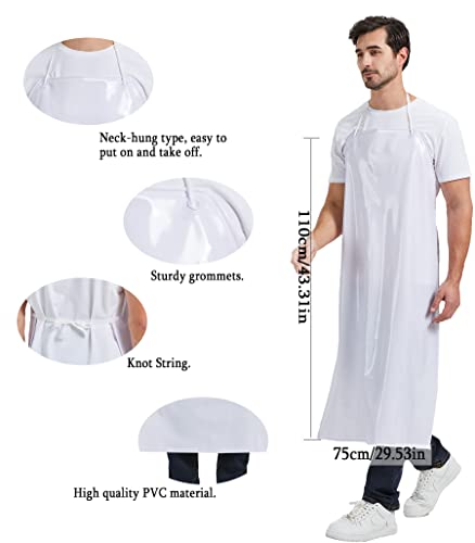 Nanxson Waterproof PVC Apron for Dishwashing Pet Grooming Meat Processing - color: White