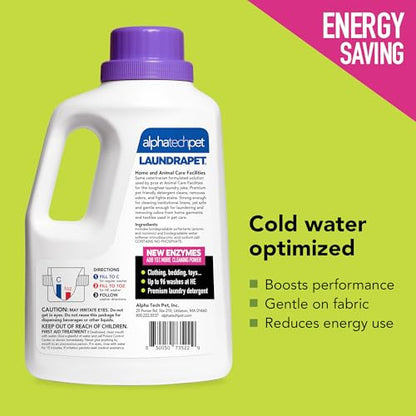 ATP LaundraPet 3X Enzyme Laundry Detergent for Pet Stains, 1/2 Gallon