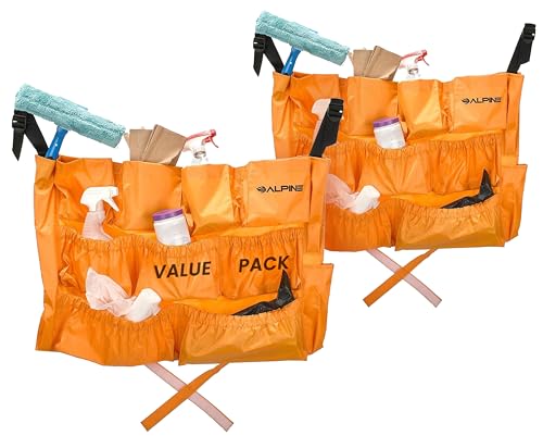 Alpine Trash Can Caddy Bag 2 Pack - 12 Pockets Commercial Cleaning Caddy Bag for Brute & All Industrial Trash Cans & Garbage Bins - Heavy Duty Washing Machine Friendly Trash Can Caddy Bag with Straps - size: 2-pack