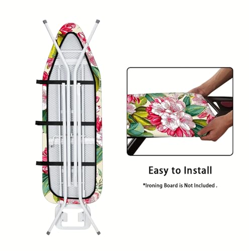 Nuxovilar Red White Floral Ironing Board Cover 15x54 Polyester - color: Cc01168, size: 18×49 inch