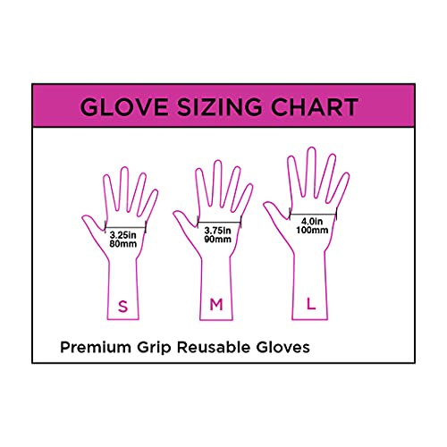 Colortrak Premium Grip Reusable Gloves, 4 Pairs, Black, Large - size: Large