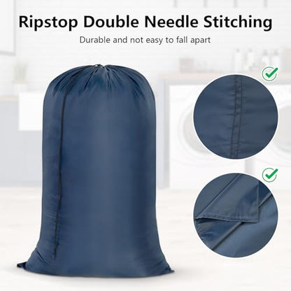 OTraki 28x45 Inch Laundry Bag, Dirty Clothes Travel Wash Bag - color: Navy Blue