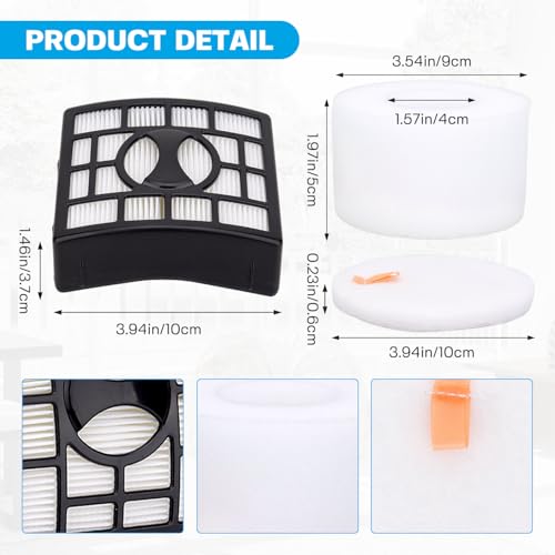 Vacuum Filters Replacement for Shark Rotator DuoClean Powered Lift Away Speed NV680 NV681 NV682 NV683 NV800 NV801 NV803 UV810, 2 HEPA Filter, 4 Foam & 4 Faux Felt Filter Replace Part # XFF680 &XHF680 - color: For NV680 etc-2 HEPA Filter, 4 Foam & 4 Faux F