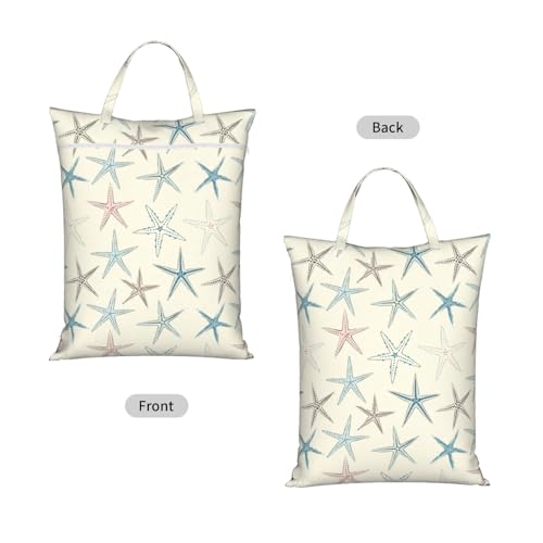 Beach Sea Nave Blue Nautical Starfish Travel Laundry Bags Cloth Diaper Wet Bags Handle Washable Dirty Clothes Bags Wet Dry Bag Suitcase Gym Swimming Pool College Dorm Wet Bag - color: 1 PC30, size: One Size