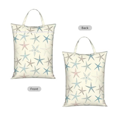 Beach Sea Nave Blue Nautical Starfish Travel Laundry Bags Cloth Diaper Wet Bags Handle Washable Dirty Clothes Bags Wet Dry Bag Suitcase Gym Swimming Pool College Dorm Wet Bag - color: 1 PC30, size: One Size