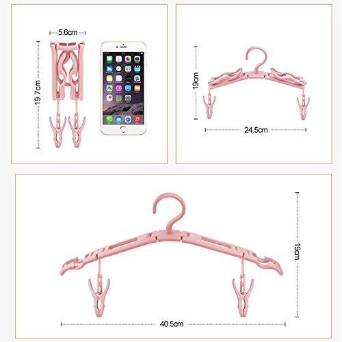 Portable Travel Clothes Hangers with Clips, Foldable Drying Rack