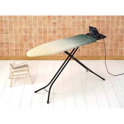 Brabantia Comfort Ironing Board with Solid Steam Iron Rest | Medium (Size B) | Fairtrade New Dawn Cover | Adjustable Height (27-38"), Easy Fold, Anti-Collapse Lock, Non-Slip Feet