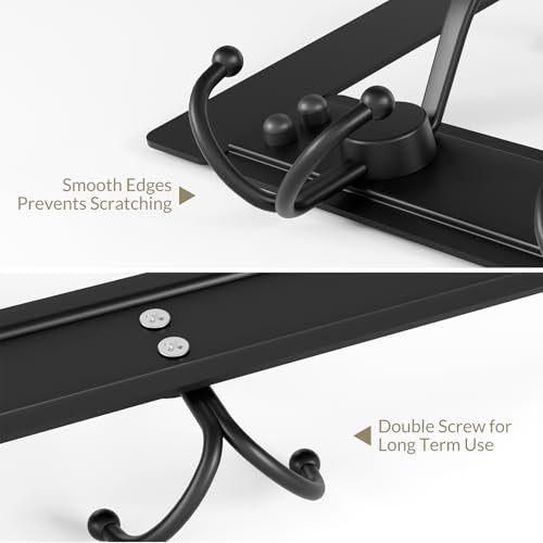 Heavy Duty Over The Door Towel Rack for Bathroom, Black Door Towel Hanger - color: Black