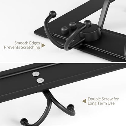 Heavy Duty Over The Door Towel Rack for Bathroom, Black Door Towel Hanger - color: Black