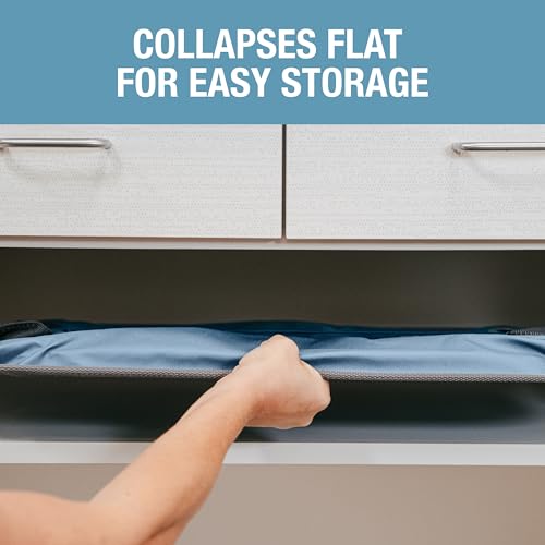 CleverMade Collapsible Laundry Baskets, 60L 2 Pack, 55 lb, Pop-Up, Denim - color: Denim Gray