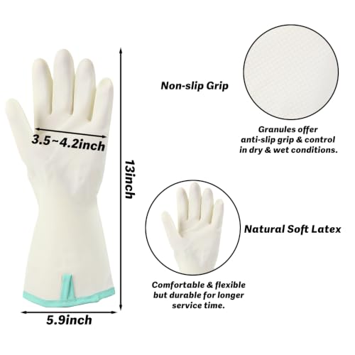 Rubber Cleaning Reusable Gloves, Practical House Warming Gifts - color: Green-gardening