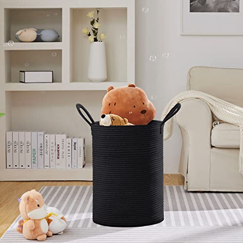 VIPOSCO 72L Tall Woven Laundry Basket Hamper, Black - color: Black, size: 72L