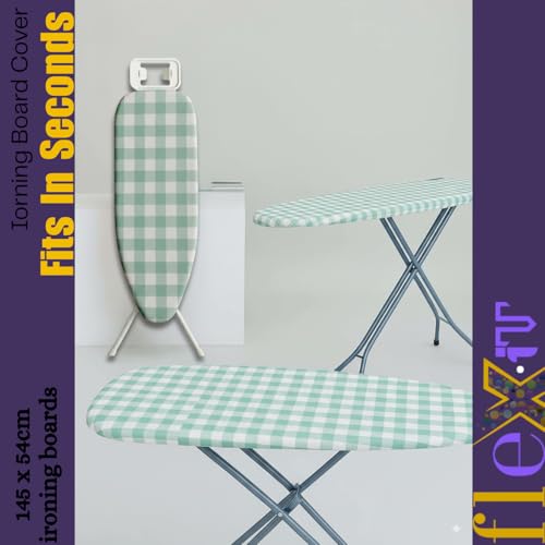 Smartfit Extra Large Ironing Board Cover | 15" x 54" XL Ironing Board Cover - Elasticated Heat Resistant Cover (Square Box Design, 15" x 54") - color: Square Box Design
