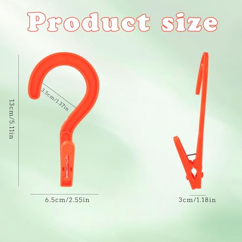 Andiker 4pcs Laundry Hooks with Clips, 5.2" Super Strong Clamping Plastic Single Clip Hangers Portable Travel Hangers with Clips to Hang Socks Towels Boots and Dry Wet Clothes (Green) - color: Green