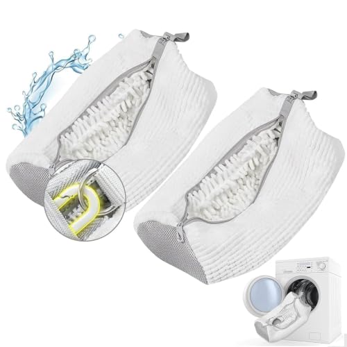 Shoe Washing Machine Bag, Shoe Laundry Bag for Washer and Dryer - color: White, size: 2 PACK
