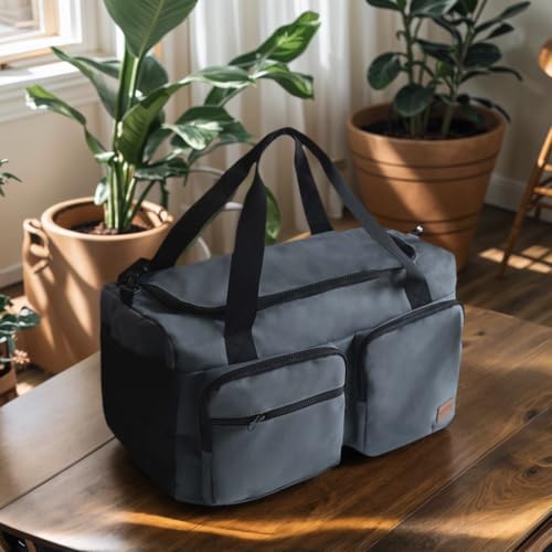 Travel Duffel Bags, Large Capacity Gym Bag for Men Women with Adjustable Strap for Travel, Airplanes, Sports, Grey, Polyester - color: Grey