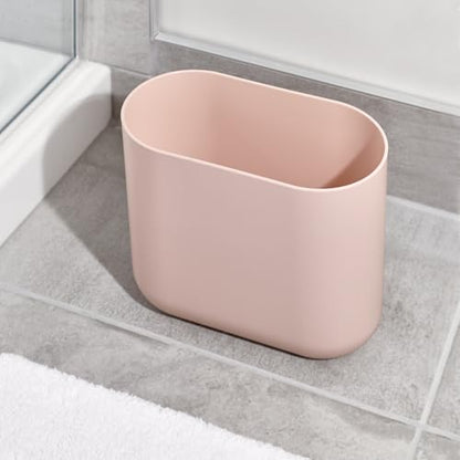 iDesign Small Slim Plastic Bathroom Trash Can, 2-Pack, Pink - color: Pink, style: Pack of 2