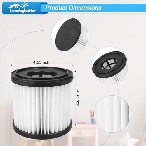 Leadaybetter Filter Replacement for Ryobi 18V ONE+ Wet/Dry Vacuum PCL733