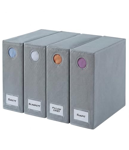 4 Pack Sheet Organizers - Foldable Sheets Set Organizer - King/Queen - Grey - color: 02 - Grey, size: 4
