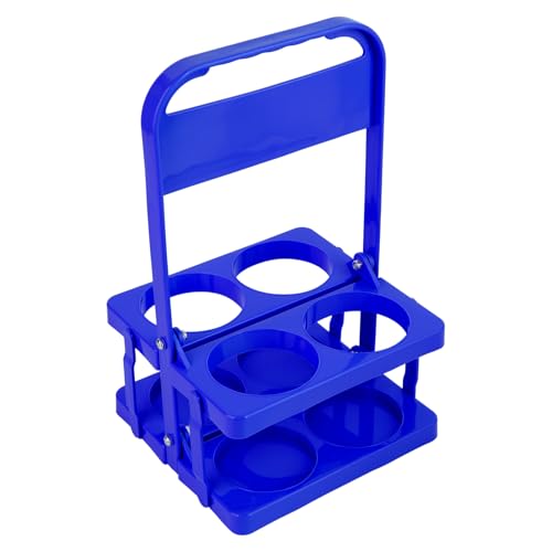 musbus Reusable Drink Carrier with Handle for Delivery Drivers, Portable Cup/Coffee Holder Accessories for Delivery, Foldable Drinks Caddy with Tray, Car Durable Plastic Festive Bottle, Vacation - color: Blue, size: 4 CUP