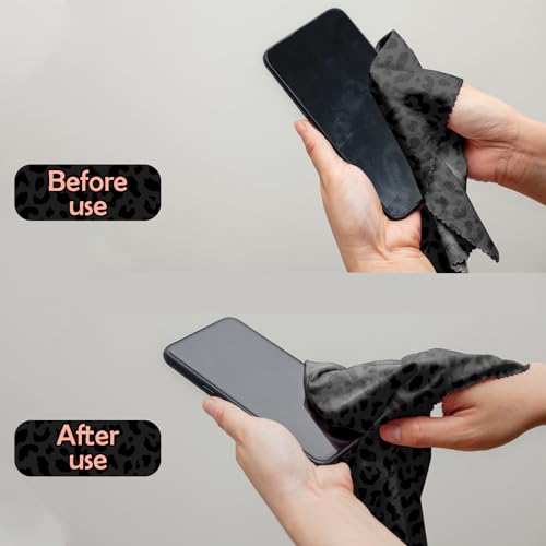 6 PCS Glasses Cleaning Cloth Eyeglass Cleaning Cloth Lens Eyeglasses Microfiber Cute Aesthetic Cloth for Unisex Women Girls Reusable Phone Screens Camera Multi-Patterns(6.3"x6.3")-Leopard - color: N1-leopard Cheetah Cow