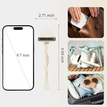 2 Pack Hair Brush Cleaning Tool, 2-in-1 Cleaner Tool, Portable Cleaning Tool Set for Brush Comb Keyboard, Remover Rake for Removing Hair Dust, Home and Salon Use(Black&White) - color: Cleaner-2PcsBlack&White