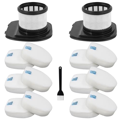 IX141 Filters Fit for Shark IX141 IX140 IZ140 IX142 IZ140C IZ142 UZ145 IZ141C IX141H WZ140 Stick Vacuum, Replace Part 616FJ140 & 617FJ140, 2 Pack HEPA + 6 Pack Foam Felt Filter Kit with Cleaning Brush - style: 2 HEPA + 6 Pack Foam