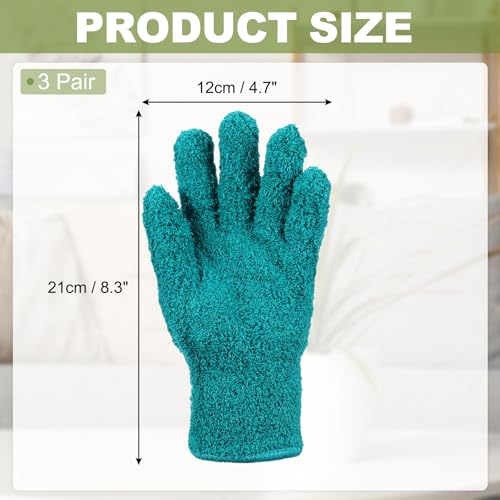 uxcell Microfiber Gloves, Reusable Washable Plant Dusting Gloves Cleaning Mittens for Auto Plants Household Kitchen - color: Malachite Green