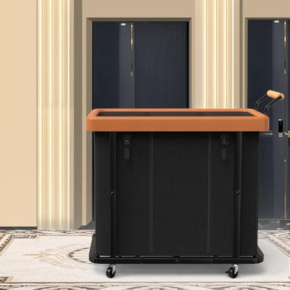 Laundry Hamper 3 Section with Lid,230L Rolling Dirty Clothes Hamper Black - color: Black-3 Section, size: 60 Gal
