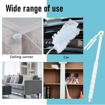 Colingmill 4 Pack Replacement Duster Handles, 3 Ft Extendable, White - color: White
