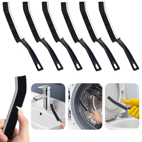 Crevice Cleaning Brush Magic Brush Tool, Bathroom Tile Groove Gap Radiator Window Sink Alloy Cleaning Scrubbing Brushes with Long Handle, Thin Cleaning Supplies for Home Kitchen Narrow Corners