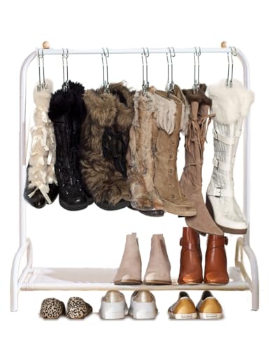 Boottique Boot Organizer: The Boot Rack - Fits in Most Closets- Hangs, Holds, Shapes, & Protects every size and style of Boots (The Boot Rack with 6 Original Silver Hangers) - color: Boot Rack with 6 Boot Hangers- Silver Hangers