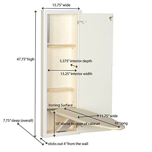 Household Essentials Stowaway in-Wall Ironing Board Finish: White - color: White