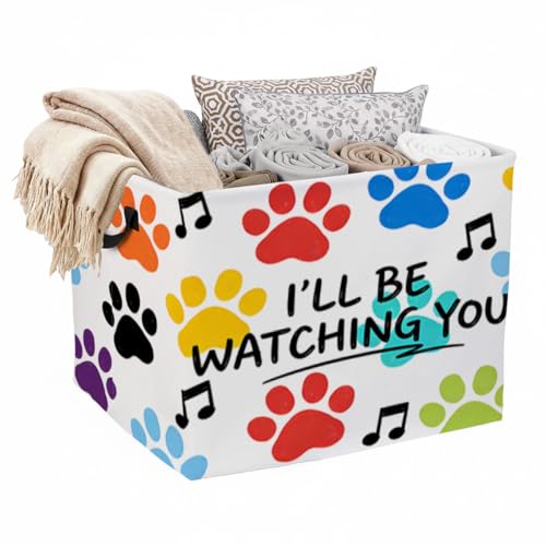 Cute Dog Paw Foldable Laundry Basket Hamper with Handles, 56L Large Capacity Toy Storage Organizer, Collapsible Clothes Hamper for Home Decor and Bedroom Organization. - color: Cute Dog Paw