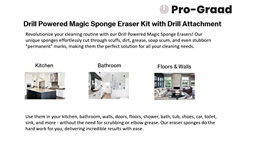 3.5” Drill Powered Magic Sponge Eraser 6 Pieces Kit with Drill Attachment - size: Round 3.5" x 1.25" Kit