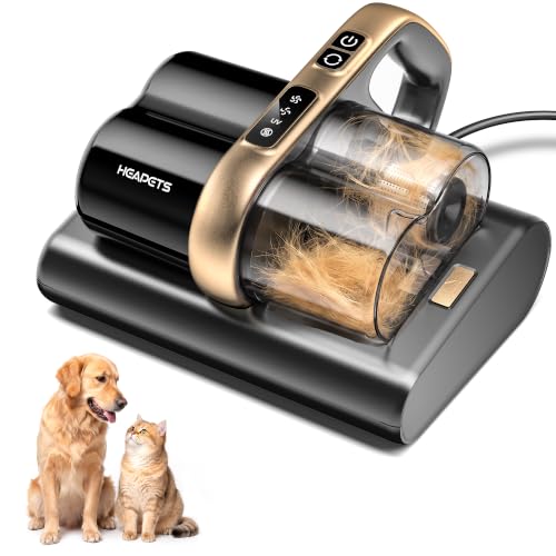HEAPETS Mattress Vacuum Cleaner, 16Kpa Bed Vacuum with 275nm UV-C Light & 149℉ Heat & Ultrasonic, Dual High-Speed Roller Brushes & H13 HEPA Filter for Pet Hair, Bed, Sofa, Couch, Corded Black - color: Black